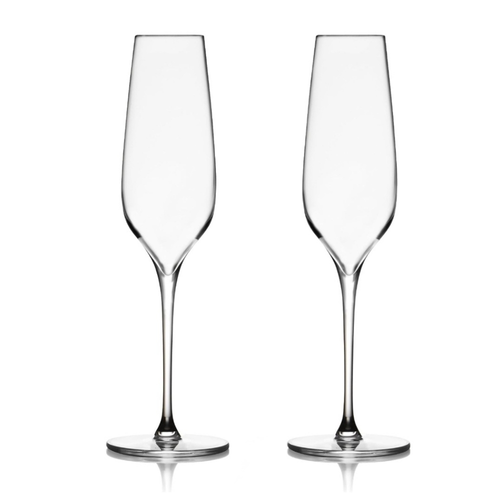 Nambé Vie Champagne Flutes Sparkling Wine Glasses Set of 2 ~ 9oz